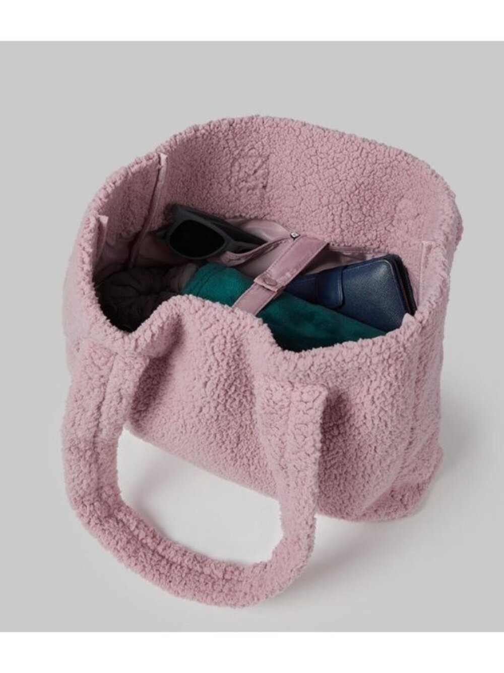 Sherpa Soft Cozy Tote Pink - Picture 8 of 10
